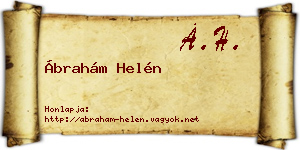 Ábrahám Helén névjegykártya